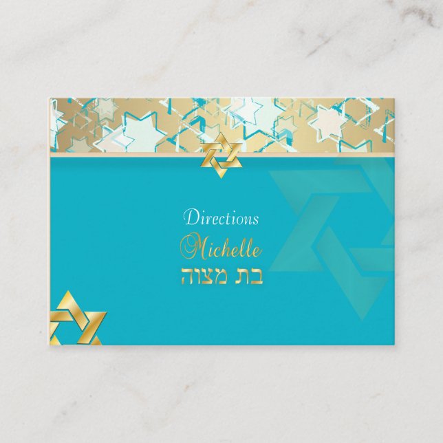 Pix Dezines mitzvah Wegweiser Karten/Grunge Sterne Begleitkarte (Vorderseite)