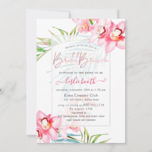 Pix Dezines Orchid Isle, Tropical Bridal Brunch Einladung