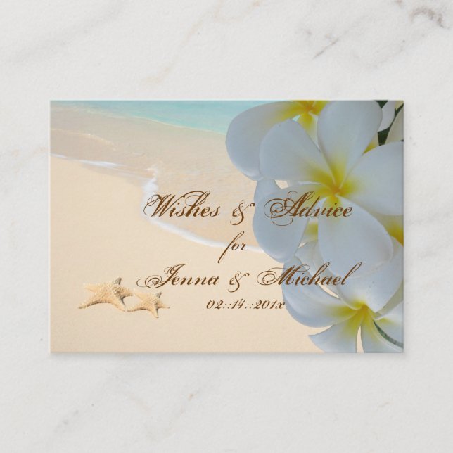 Pix Dezines Plumeria Leis Wünsche + Ratgeber Karte (Vorderseite)