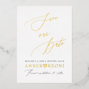 Pix Dezines Rettete unser Date Luxe Calligraphie Folieneinladung