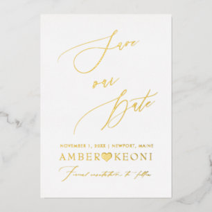 Pix Dezines Rettete unser Date Luxe Calligraphie Folieneinladung