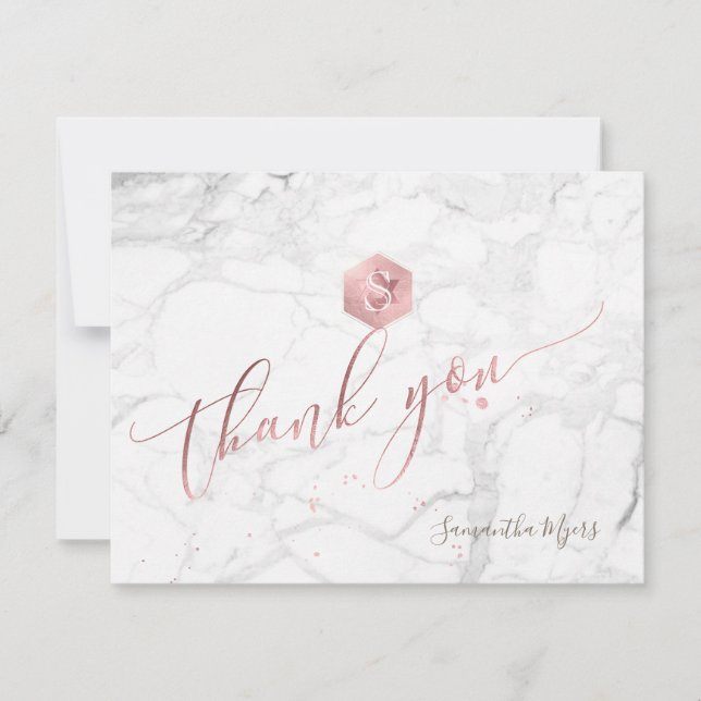 Pix Dezines Rose Gold Honeycomb Mitzvah Vielen Dan RSVP Karte (Vorderseite)