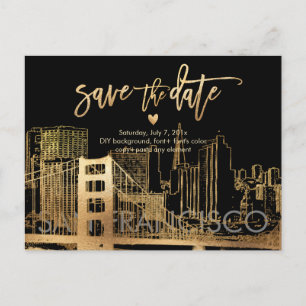 Pix Dezines San Francisco Save the Date Ankündigungspostkarte