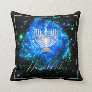 Pix Dezines Shine, Hanukkah Temple Menorah Kissen