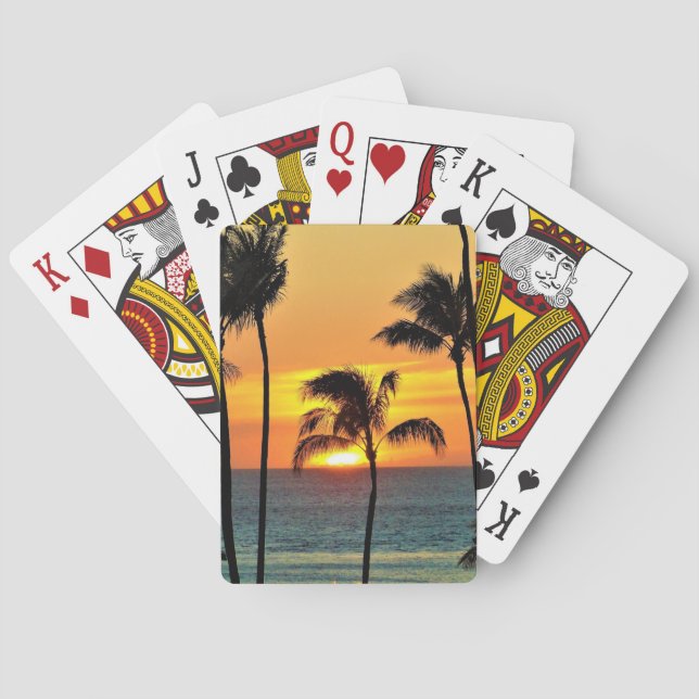 Pix Dezines Sunset am Strand von Ka'anapali Spielkarten (Rückseite)
