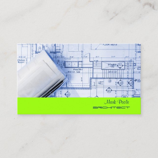 Pix Dezines Trendy Architect/DIY color/neon green Visitenkarte (Vorderseite)