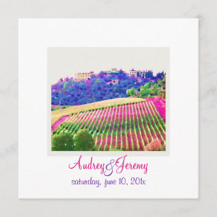 Pix Dezines Tuscany Weingarten/Hochzeit in Urlaubs Einladung