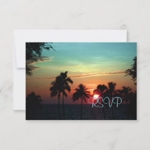 Pix Dezines uAwg Hawaiian Sunset at Mauna Kea RSVP Karte