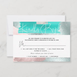 Pix Dezines UAWG Mahlzeiten, Moderne Kunst, Blau A RSVP Karte