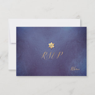 Pix Dezines UAWG minimalist Dusty Blue Mitzvah ✡ RSVP Karte