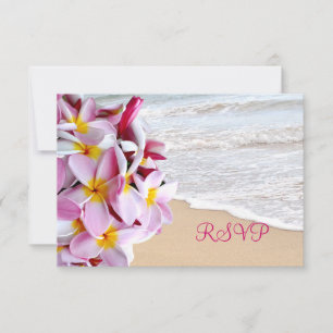 Pix Dezines uAwg pink plumeria Lei /Strand RSVP Karte