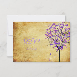 Pix Dezines uAwg retro violette Ahornbäume RSVP Karte