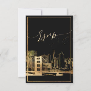 Pix Dezines UAWG San Francisco Skyline/Imitate Gol RSVP Karte