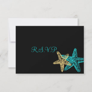 Pix Dezines uAwg Starfish/Beach Hochzeiten RSVP Karte