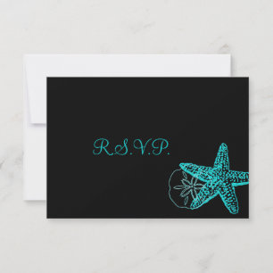 Pix Dezines uAwg Starfish / Hochzeiten am Strand RSVP Karte