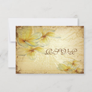 Pix Dezines uAwg Vintag Plumeria RSVP Karte