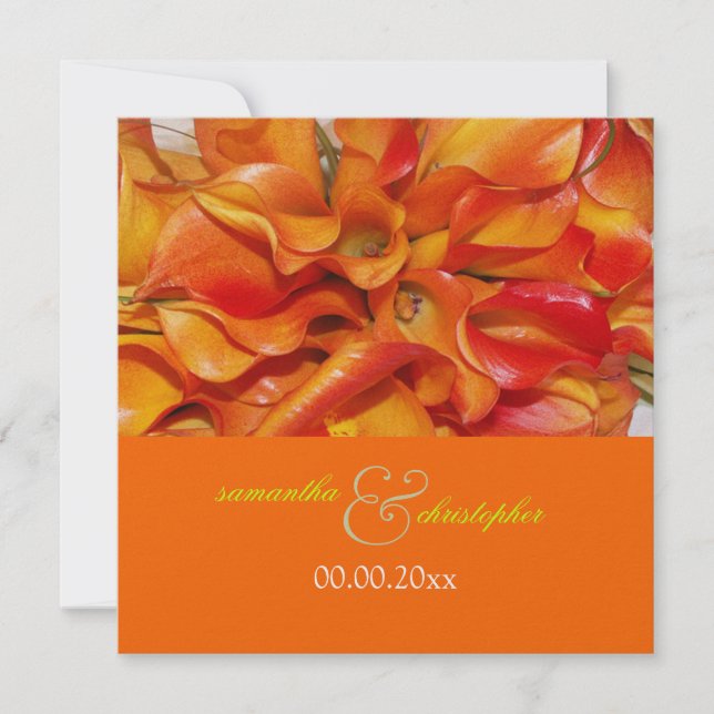 Pix Dezines verbrannte Orangenlilie Einladung (Vorderseite)