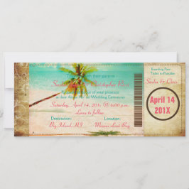 Pix Dezines Vintag Beach Boarding Pass Einladung