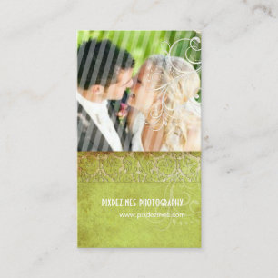 Pix Dezines Vintag Grunge Damask / Grün Visitenkarte