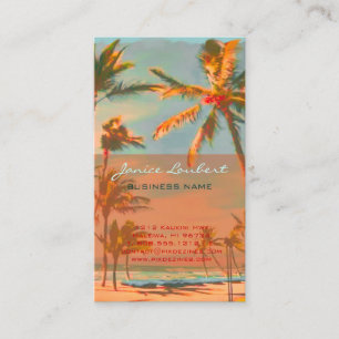 Pix Dezines Vintag Hawaiian Beach Scene Visitenkarte