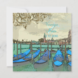 Pix Dezines Vintag Venezia+Rialto Brücke Einladung