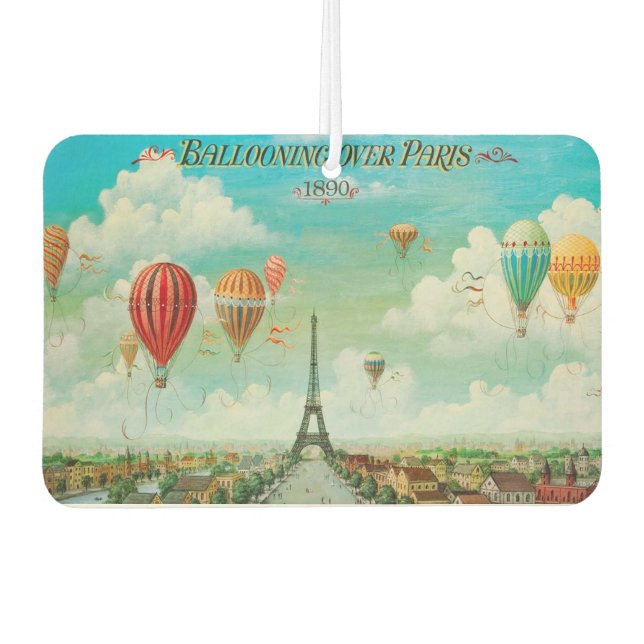 Pix Dezines Vintage Ballons über Paris Autolufterfrischer (Vorderseite)