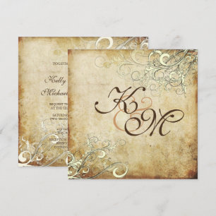 Pix Dezines Vintage Creme Wirbel Einladung