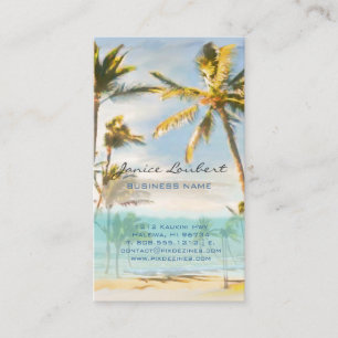 Pix Dezines Vintage hawaiianische Strandszene Visitenkarte