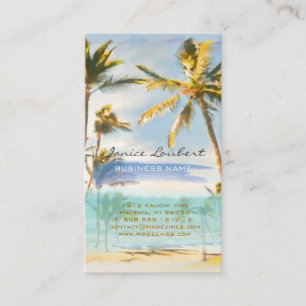 Pix Dezines Vintage hawaiianische Strandszene Visitenkarte