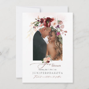 Pix Dezines Watercolor Marsala Liebe Roter Herbst Save The Date
