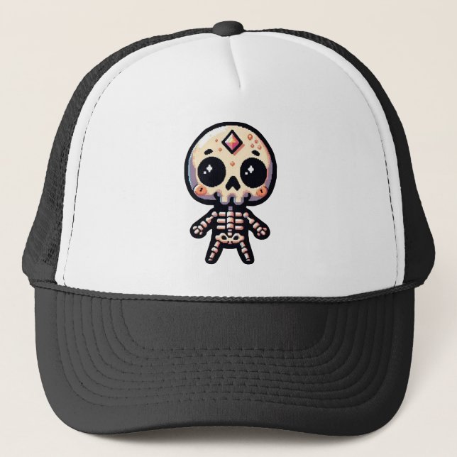 Pixart Skeleton Truckerkappe (Vorderseite)