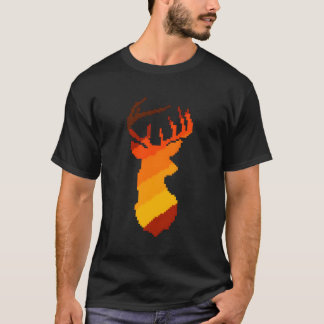 pixated Deer Buck Antlers Jagd T-Shirt