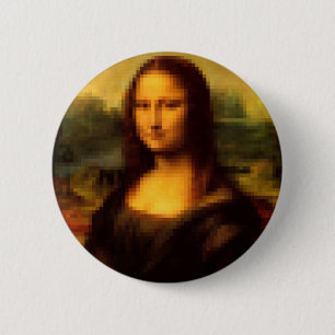 Pixated Mona Lisa Button