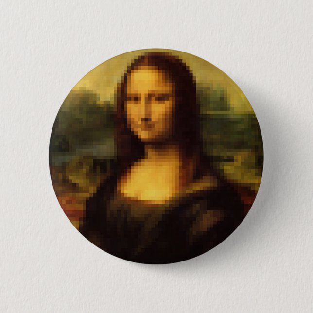 Pixated Mona Lisa Button (Vorderseite)