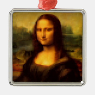 Pixated Mona Lisa Ornament Aus Metall