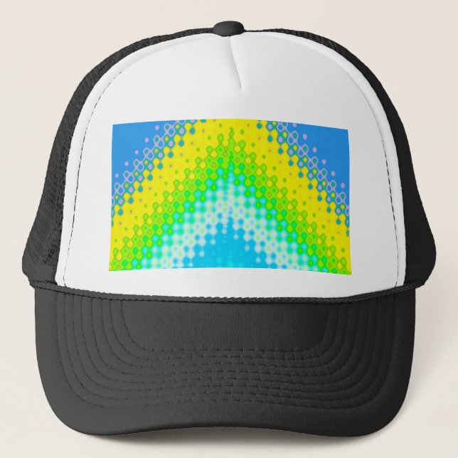 pixated Mountain Blue Truckerkappe (Vorderseite)