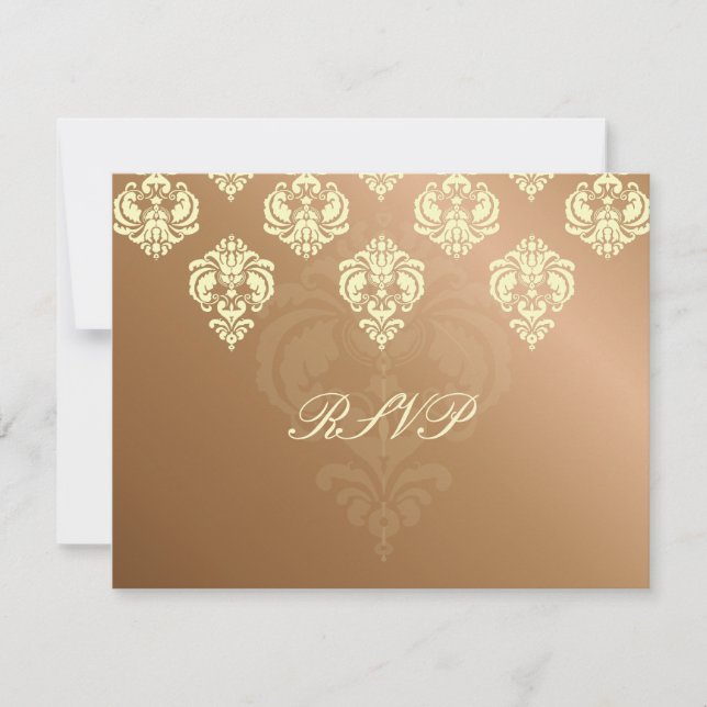 PixDezin Rossellini Damask RSVPs für 12x18 lädt RSVP Karte (Vorderseite)