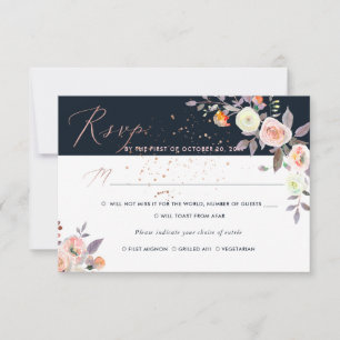 PixDezine Aquarell-Pastell-Rosen RSVP mit Essen Einladung