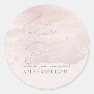 PixDezine Beach Iridescent Blush Rettete unser Dat Runder Aufkleber