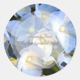 PixDezine, blaue Hydrangea/DIY-Hintergrundfarbe Runder Aufkleber