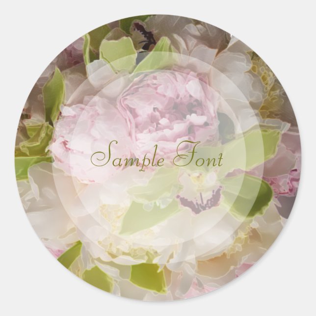 PixDezine-Bouquet/DIY-Hintergrundfarbe Runder Aufkleber (Vorderseite)
