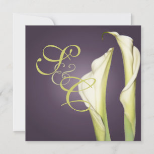 PixDezine Calla-Lilien+Pflaume, Hochzeits-Einladun Einladung
