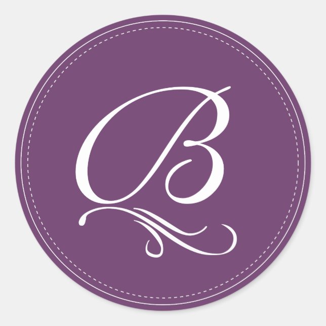 PixDezine DIY Monogramm+DIY Farb-/Deko-Rollen Runder Aufkleber (Vorderseite)