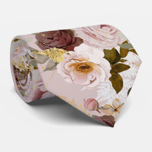 PixDezine H2 Burgunder-Rosa Rosen DIY-Hintergrund Krawatte