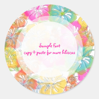 PixDezine Hibiskus lei/DIY Hintergrundfarbe Runder Aufkleber