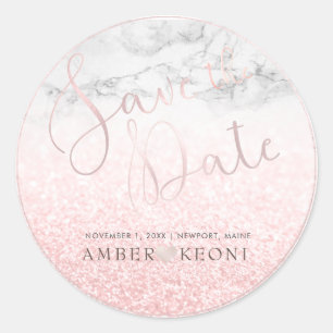 PixDezine Iridescent Blush Pink Rettete unser Datu Runder Aufkleber