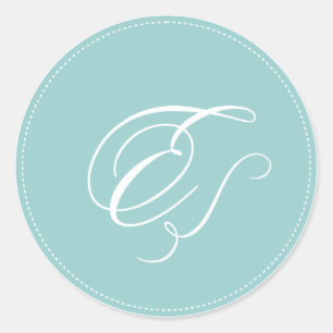 PixDezine monogramm E, dunkle Hintergrundfarbe Runder Aufkleber