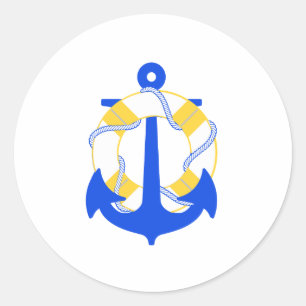 PixDezine nautisch/Anker/Rettungsring/ Runder Aufkleber