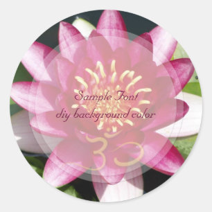 PixDezine om+roter Lotus/DIY-Hintergrundfarbe Runder Aufkleber