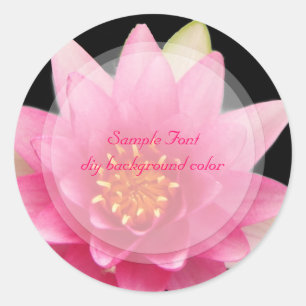 PixDezine rosa Lotus/DIY Hintergrundfarbe Runder Aufkleber